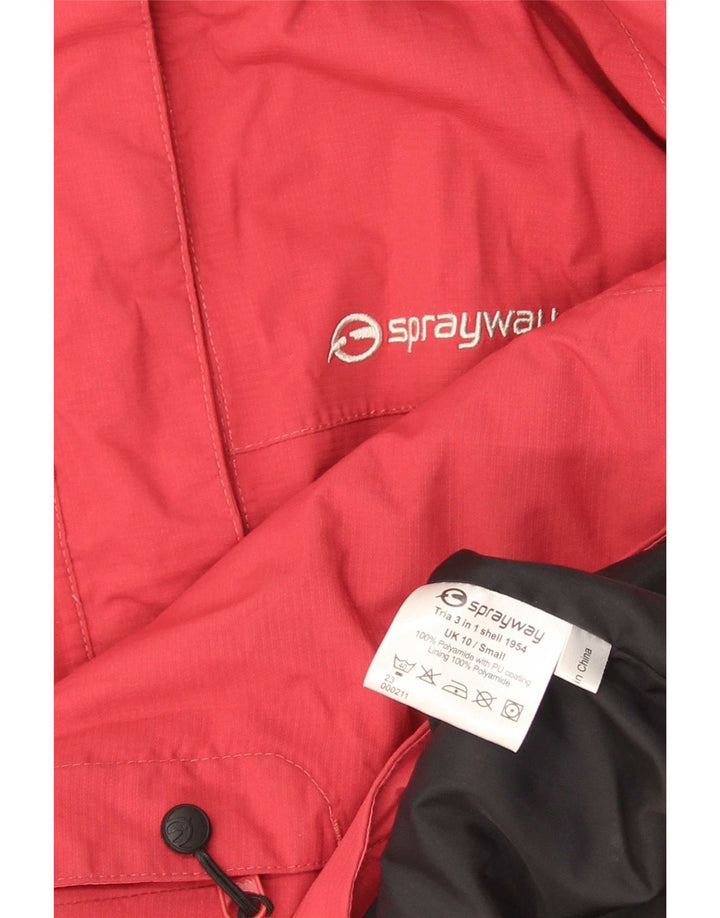 Sprayway Γυναικείο μπουφάν βροχής με κουκούλα UK 10 Small Red Polyamide