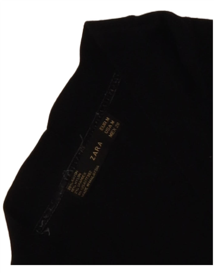 Zara Γυναικεία Ζακέτα Crop UK 12 Medium Black