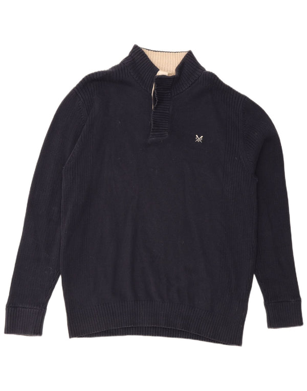 Crew Clothing Ανδρικό πουλόβερ με φερμουάρ XL Μπλε βαμβακερό