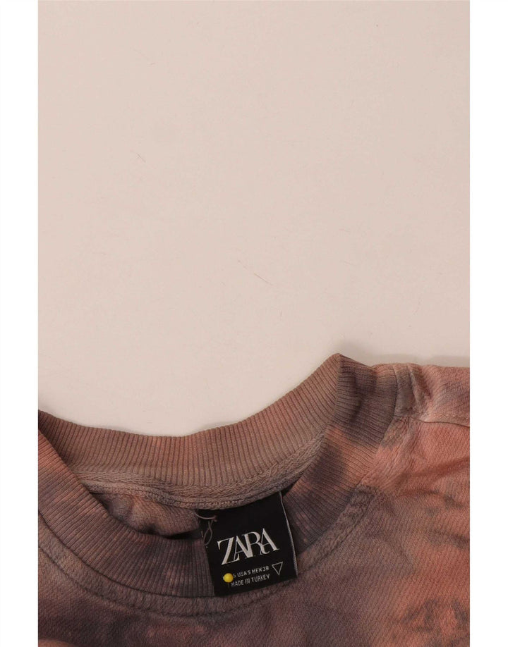 Ανδρικό γραφικό φούτερ Zara με χαλαρή εφαρμογή, μικρή πολύχρωμη βαφή γραβάτας