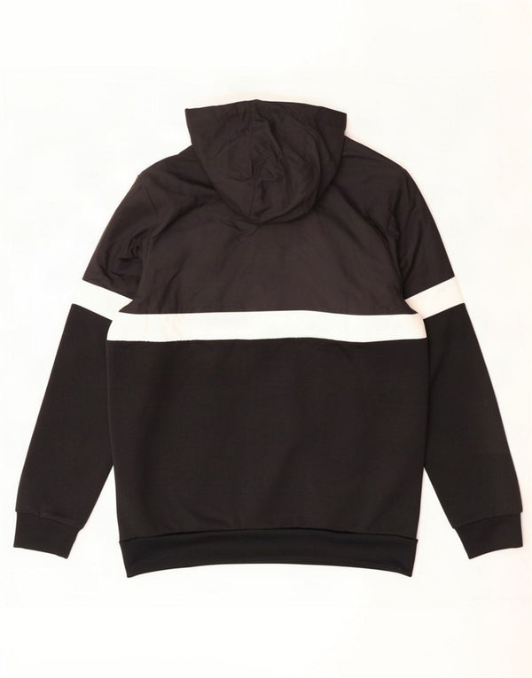 Adidas Boys Hooded Trackssuit Top Jacket 15-16 Years Black Colourblock