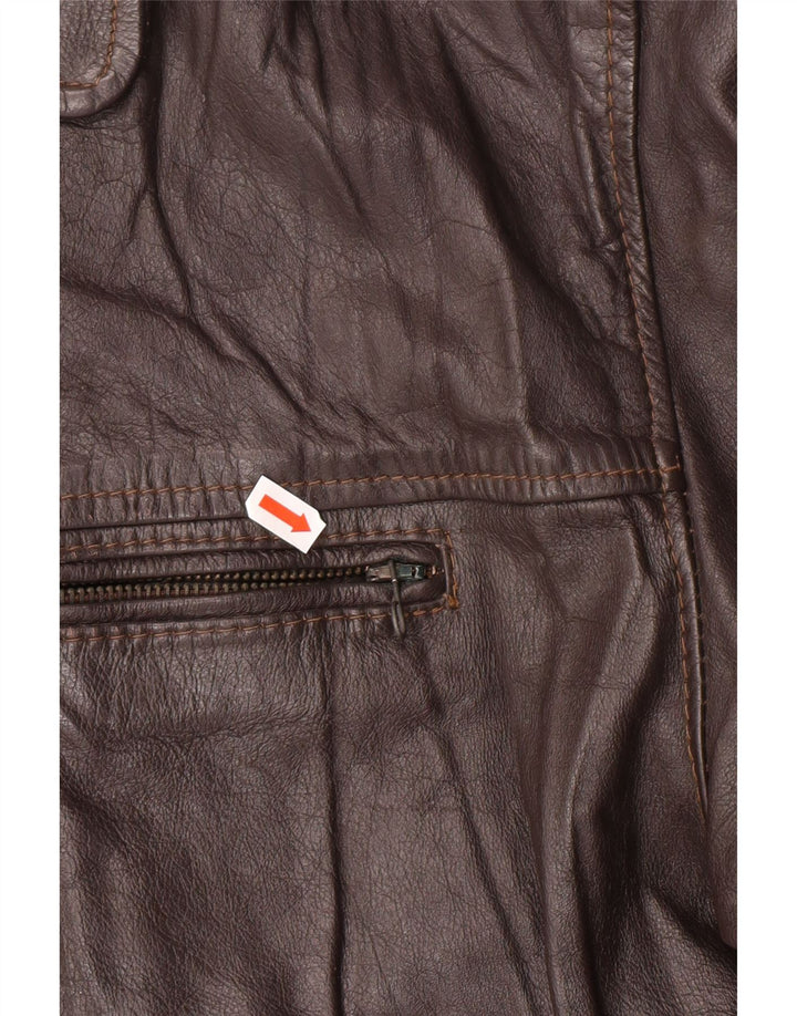 VINTAGE Ανδρικό Δερμάτινο Μπουφάν UK 42 XL Καφέ Δερμάτινο