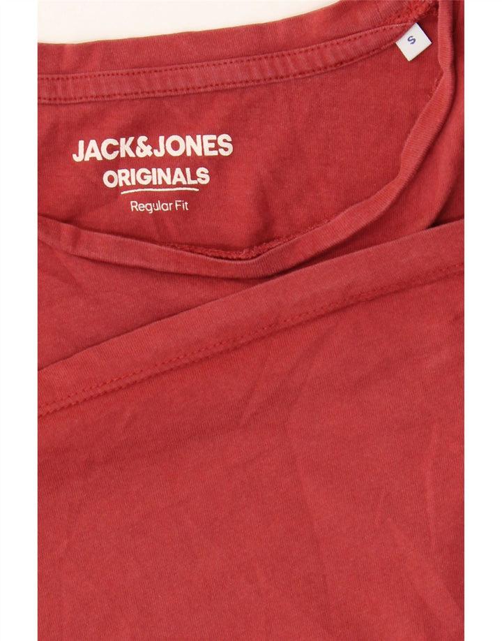 JACK & JONES Mens Regular Fit Graphic T-Shirt Top Small Red Cotton Vintage Jack & Jones and Second-Hand Jack & Jones from Messina Hembry 