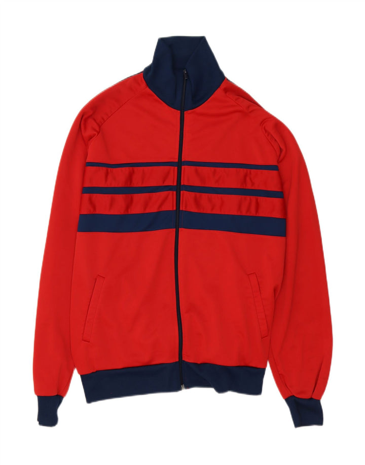 VINTAGE Mens Tracksuit Top Jacket Medium Red Striped Vintage Vintage and Second-Hand Vintage from Messina Hembry 
