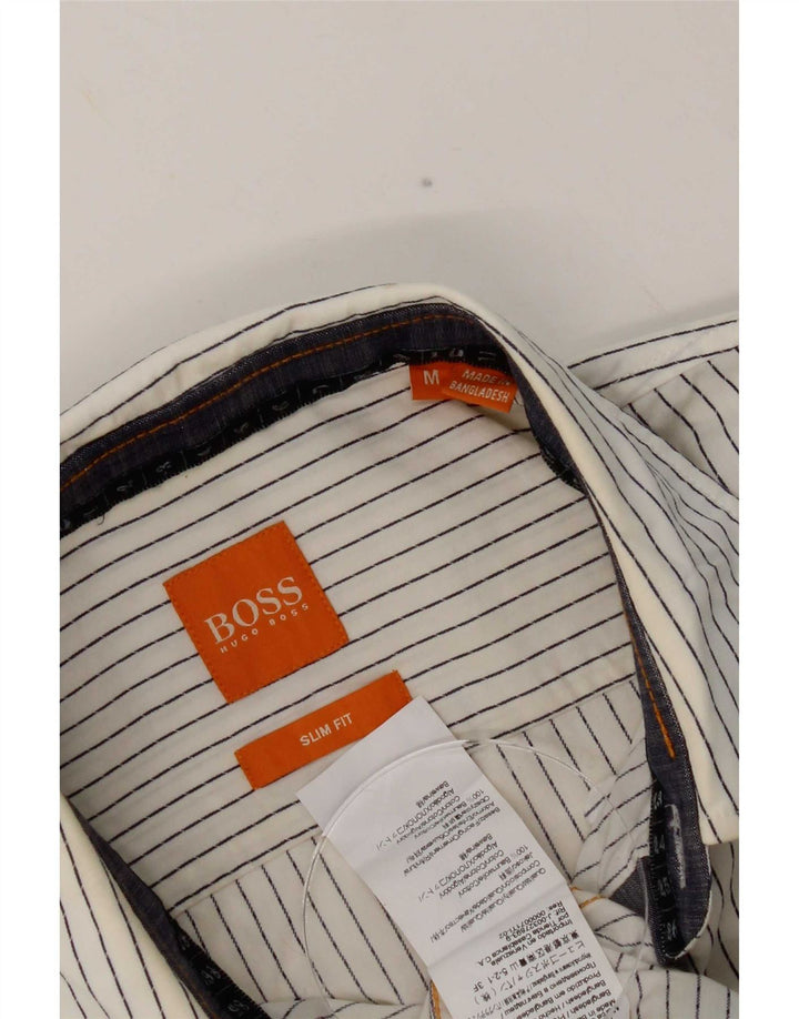 Γυναικείο πουκάμισο Hugo Boss Slim Fit Βαμβακερό μεσαίο λευκό ρίγες