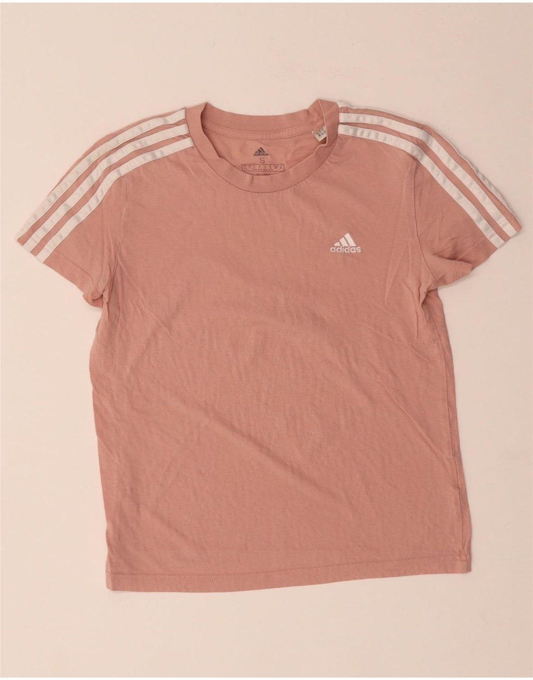 Γυναικείο T-Shirt ADIDAS Top UK 8/10 Μικρό Ροζ Βαμβακερό