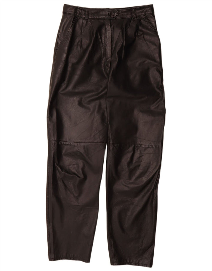 Vintage γυναικείο δερμάτινο παντελόνι EU 38 Medium W28 L30 μαύρο δέρμα