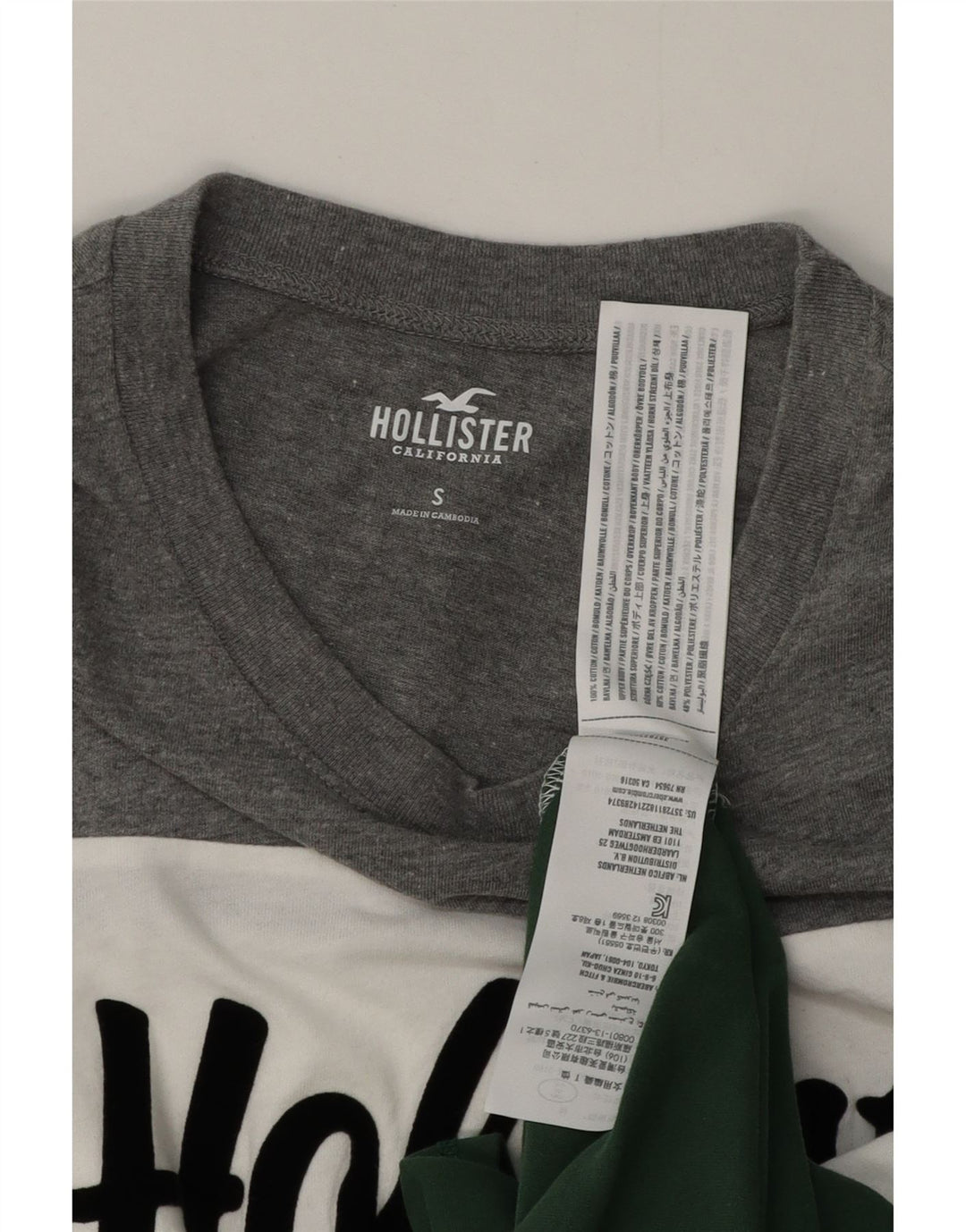 HOLLISTER Mens Graphic Top Long Sleeve Small Multicoloured Colourblock