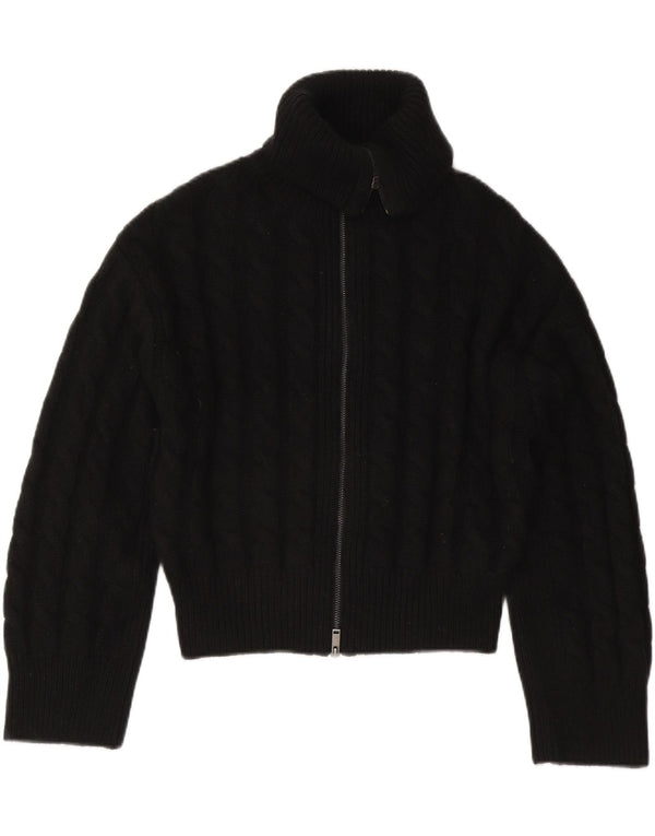 Cos Γυναικεία Crop Oversized Ζακέτα πουλόβερ UK 10 Small Black Wool