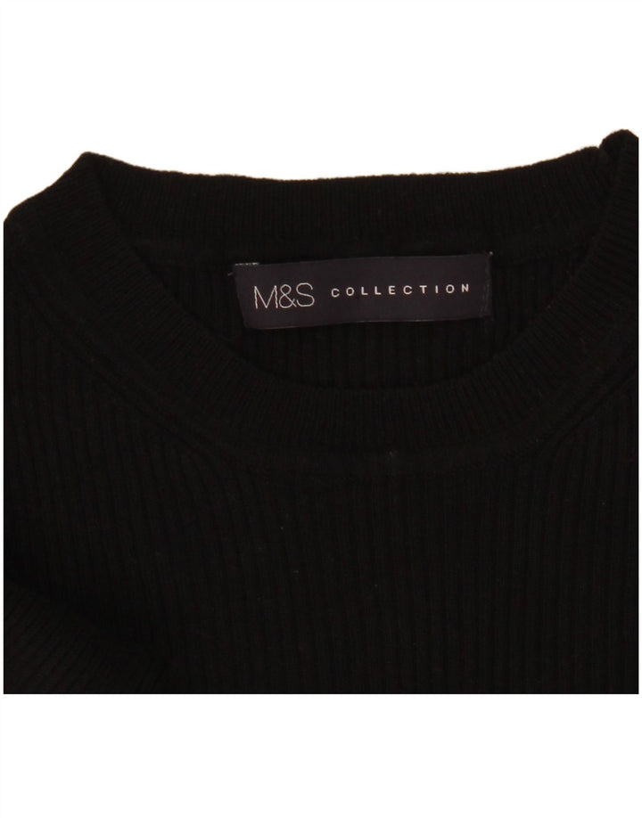 Marks & Spencer Γυναικείο πουλόβερ με λαιμόκοψη UK 10 Small μαύρο
