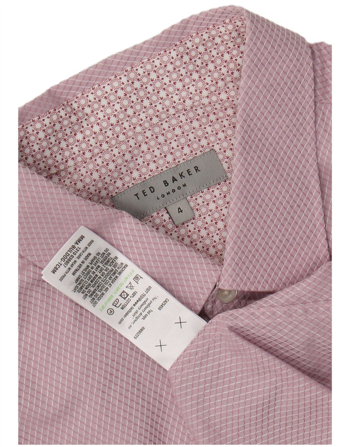 Ανδρικό πουκάμισο Ted Baker Νούμερο 4 Μεγάλο Ροζ Argyle/Διαμαντέ Βαμβάκι