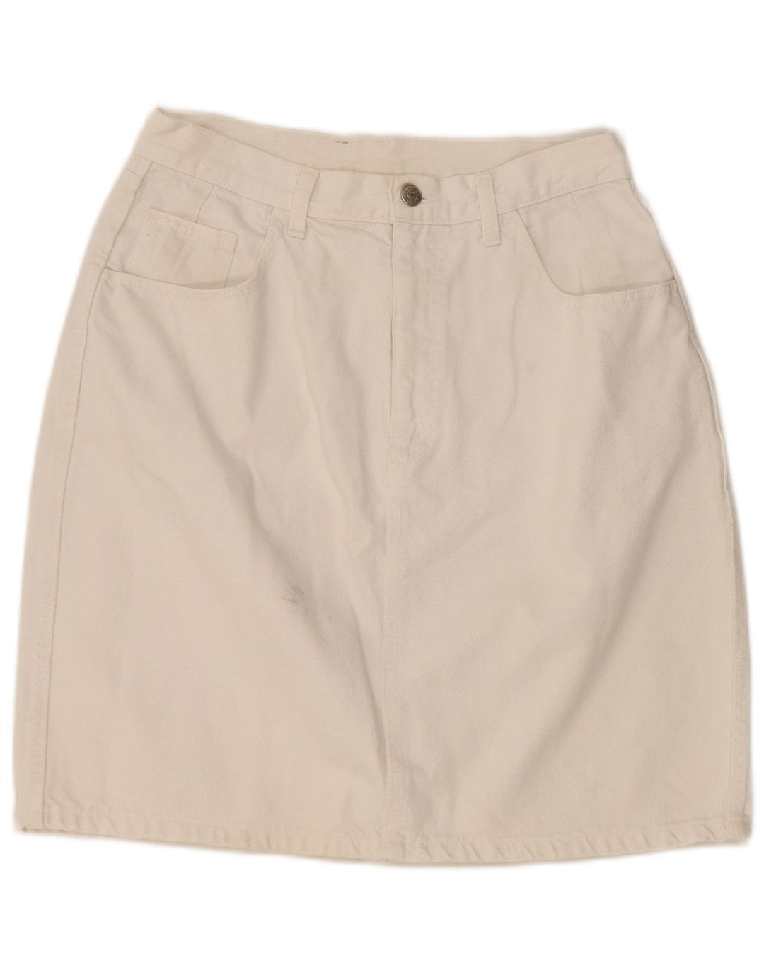 CARRERA Γυναικεία Τζιν Φούστα IT 42 Medium W32 Λευκή Βαμβακερή