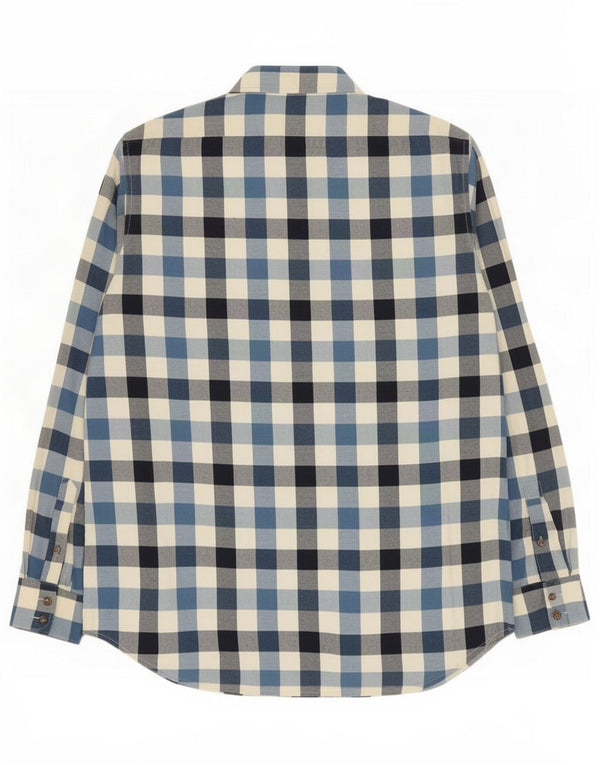 Ανδρικό πουκάμισο Musto Flannel Μέγεθος 16 1/2 Large Blue Check Cotton
