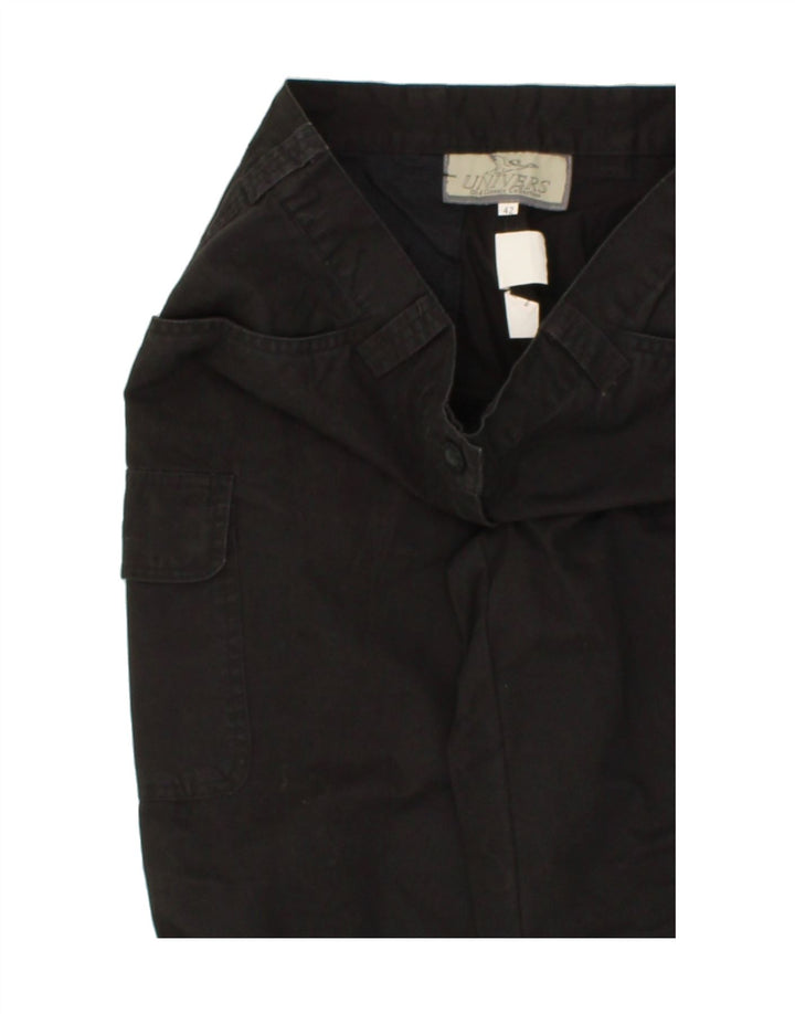UNIVERS Womens Capri Cargo Trousers IT 42 Medium W28 L21 Black Cotton Vintage Univers and Second-Hand Univers from Messina Hembry 