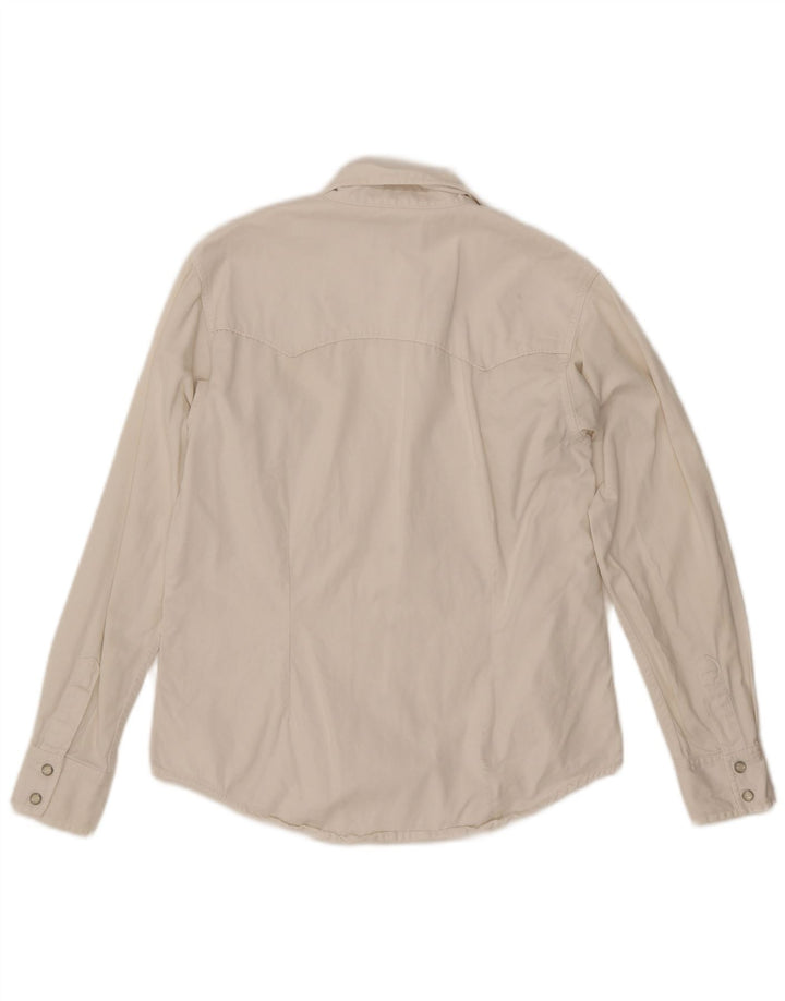 Lee Γυναικείο Τζιν Πουκάμισο UK 14 Μεσαίο λευκό βαμβακερό