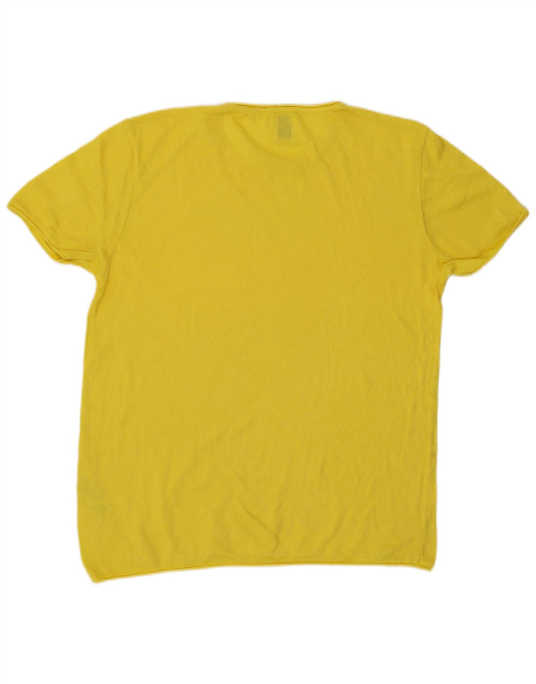 Ανδρικό T-Shirt Zara Τοπ μεσαίο κίτρινο βαμβακερό
