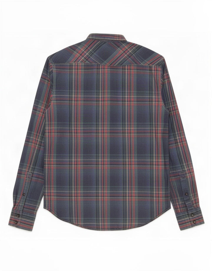 Ανδρικό φανελένιο πουκάμισο Scotch & Soda με μεσαίο μπλε καρό