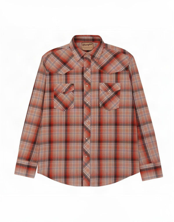 Ανδρικό φανελένιο πουκάμισο Wrangler XL κόκκινο καρό