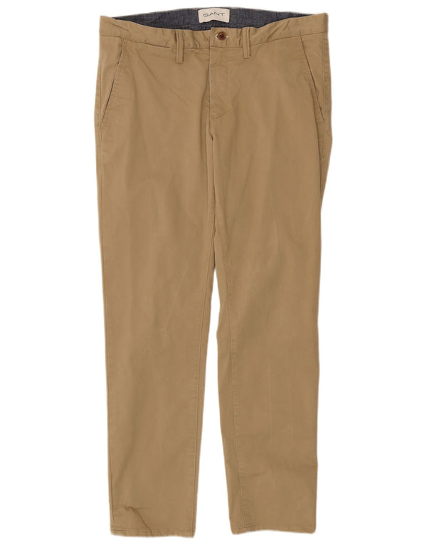 Ανδρικό Gant Slim Chino Παντελόνι W34 L30 Μπεζ βαμβακερό