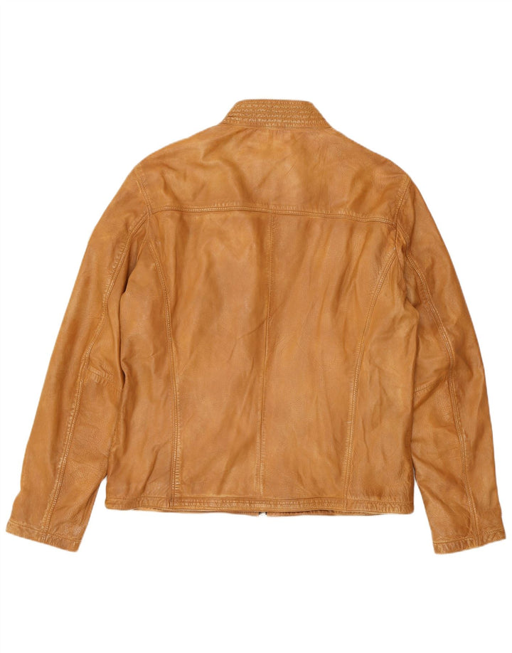 MILESTONE Ανδρικό Δερμάτινο Μπουφάν UK 40 Μεγάλο Δερμάτινο Μπεζ