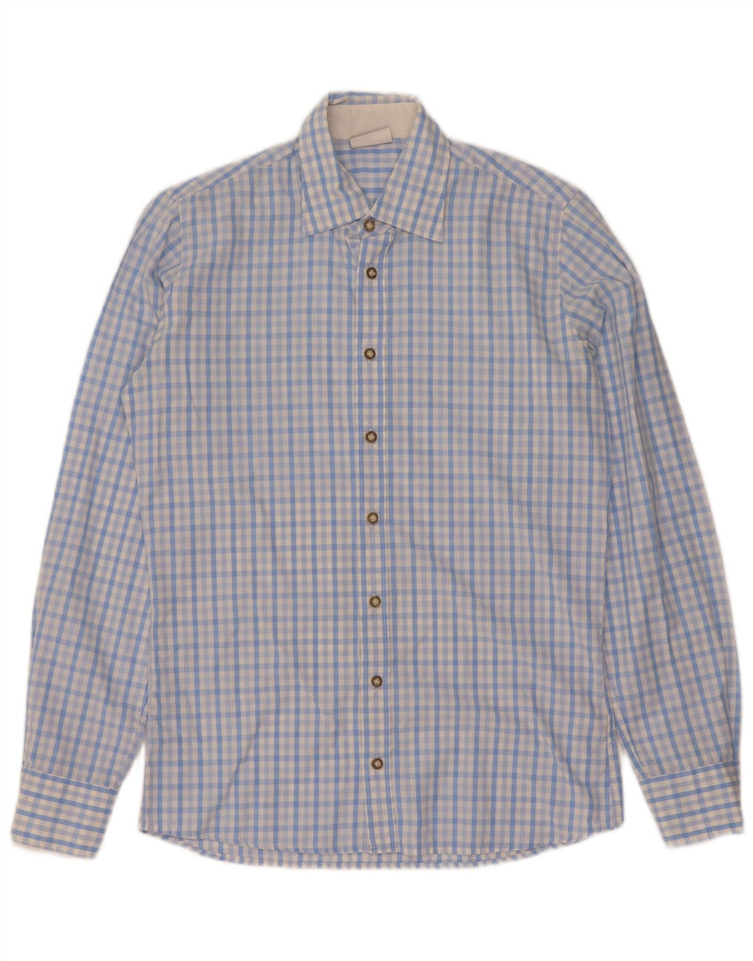 Vintage Ανδρικό πουκάμισο Μέγεθος 37 38 Small Blue Gingham Cotton