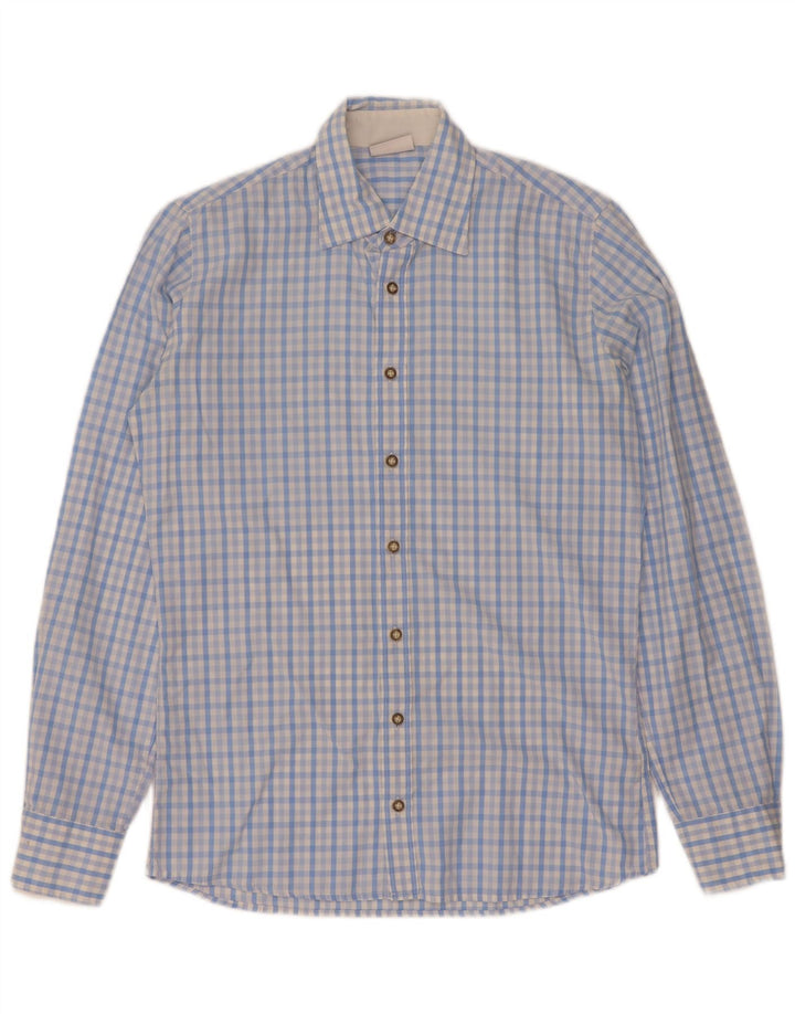 Vintage Ανδρικό πουκάμισο Μέγεθος 37 38 Small Blue Gingham Cotton