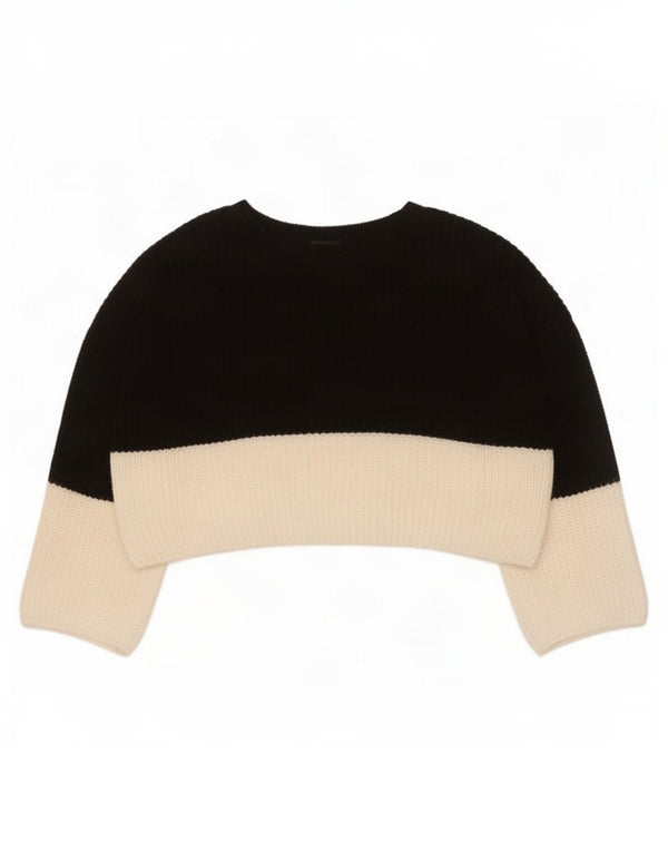 Topshop Γυναικείο πουλόβερ με λαιμόκοψη με λαιμόκοψη UK 8 Small Black Colourblock