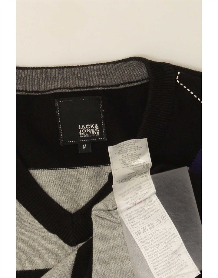 Jack & Jones Ανδρικό πουλόβερ με λαιμόκοψη με λαιμόκοψη, μεσαίο πολύχρωμο Argyle/Διαμάντι