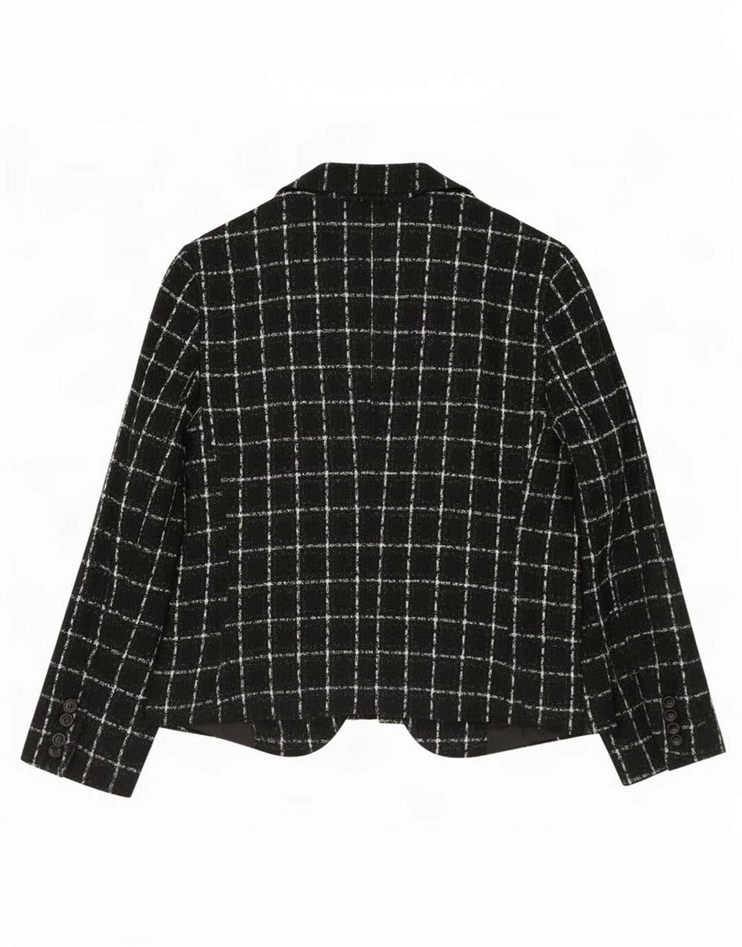 Zara Γυναικείο Μπουφάν σακάκι με 1 κουμπί EU 44 XL Μαύρο καρό ακρυλικό