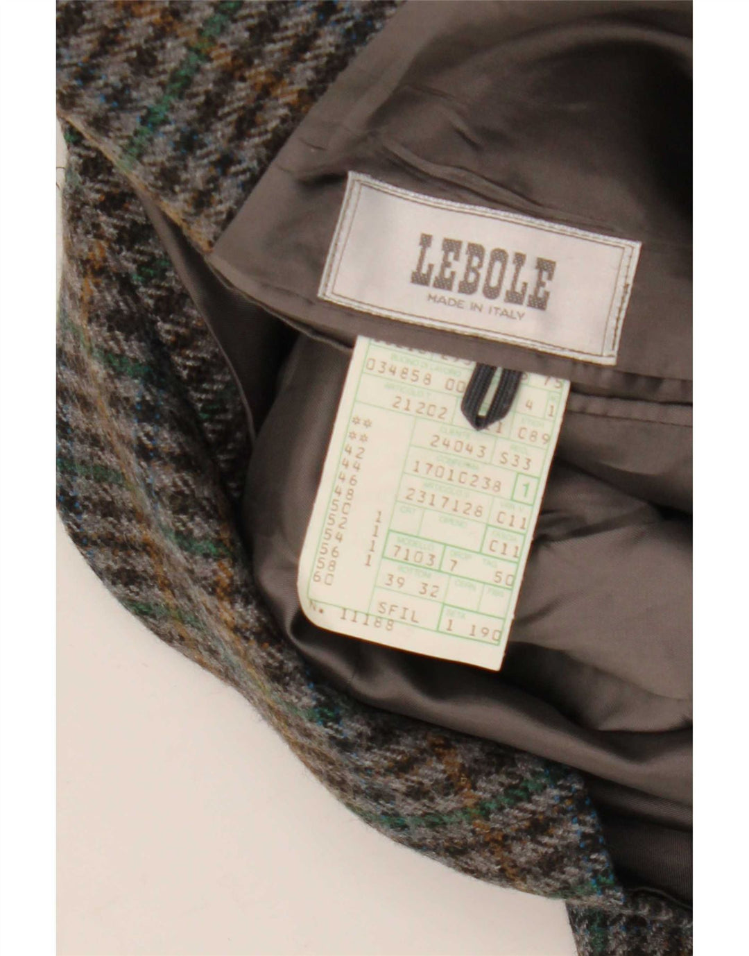 Lebole Ανδρικό σακάκι 2 κουμπιών σακάκι IT 50 Large Grey Check Wool