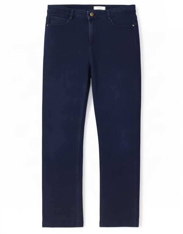 Marks & Spencer Γυναικεία Straight Jeans UK 12 Medium W30 L29 Navy Blue Cotton