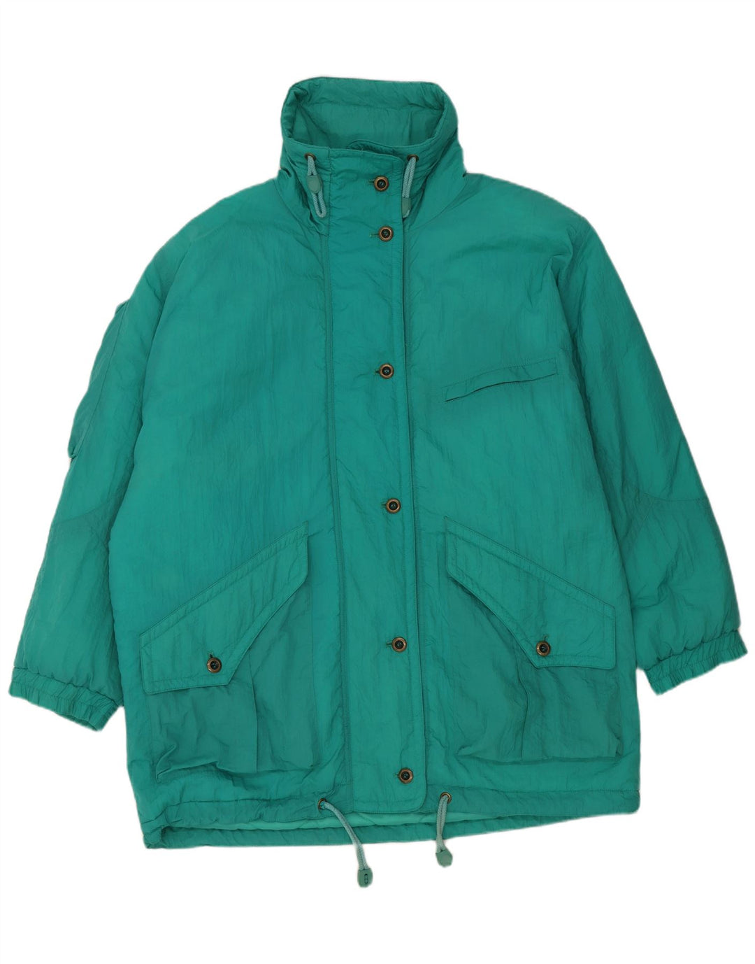 Vintage γυναικείο υπερμεγέθη παλτό EU 46 XL Green Nylon