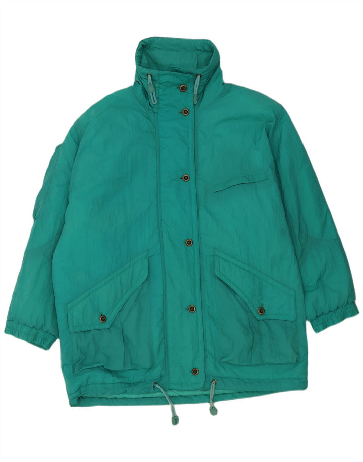 Vintage γυναικείο υπερμεγέθη παλτό EU 46 XL Green Nylon