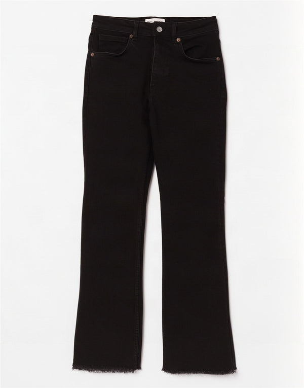 Zara γυναικείο ψηλό μποτάκι τζιν EU 36 XS W26 L27 μαύρο βαμβακερό