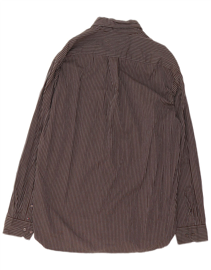 Ανδρικό πουκάμισο Tommy Hilfiger Large Brown Pinstripe Βαμβακερό