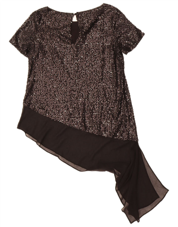 Coast Γυναικεία Ασύμμετρη Μπλούζα Τοπ UK 12 Medium Black