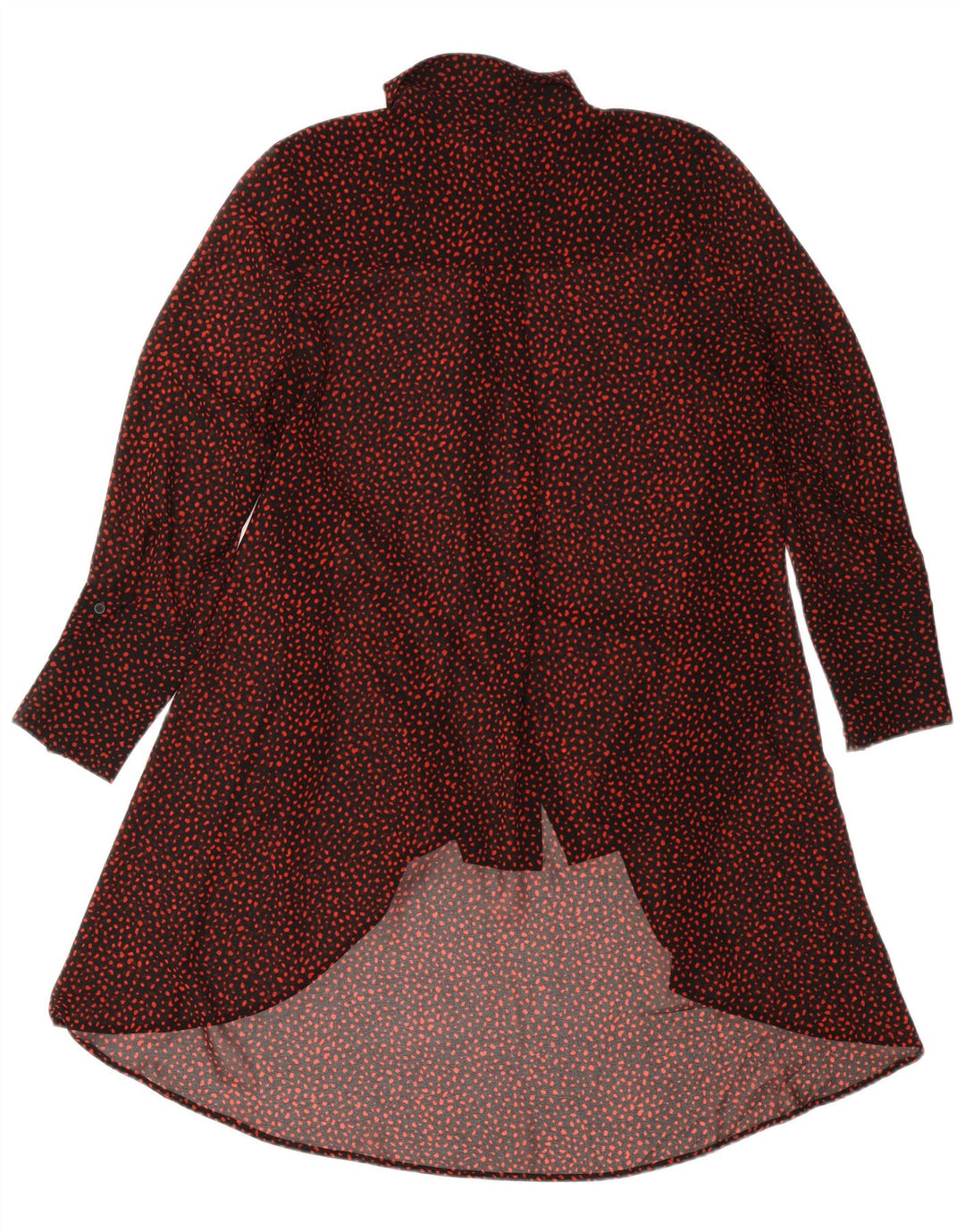 Γυναικείο μακρυμάνικο πουκάμισο MINT VELVET Φόρεμα UK 12 μέτριες μαύρες στίγματα