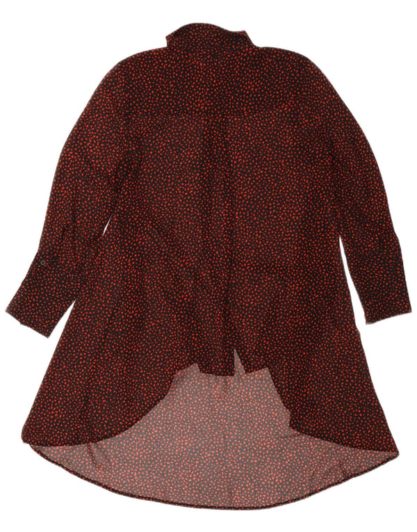 Γυναικείο μακρυμάνικο πουκάμισο MINT VELVET Φόρεμα UK 12 μέτριες μαύρες στίγματα