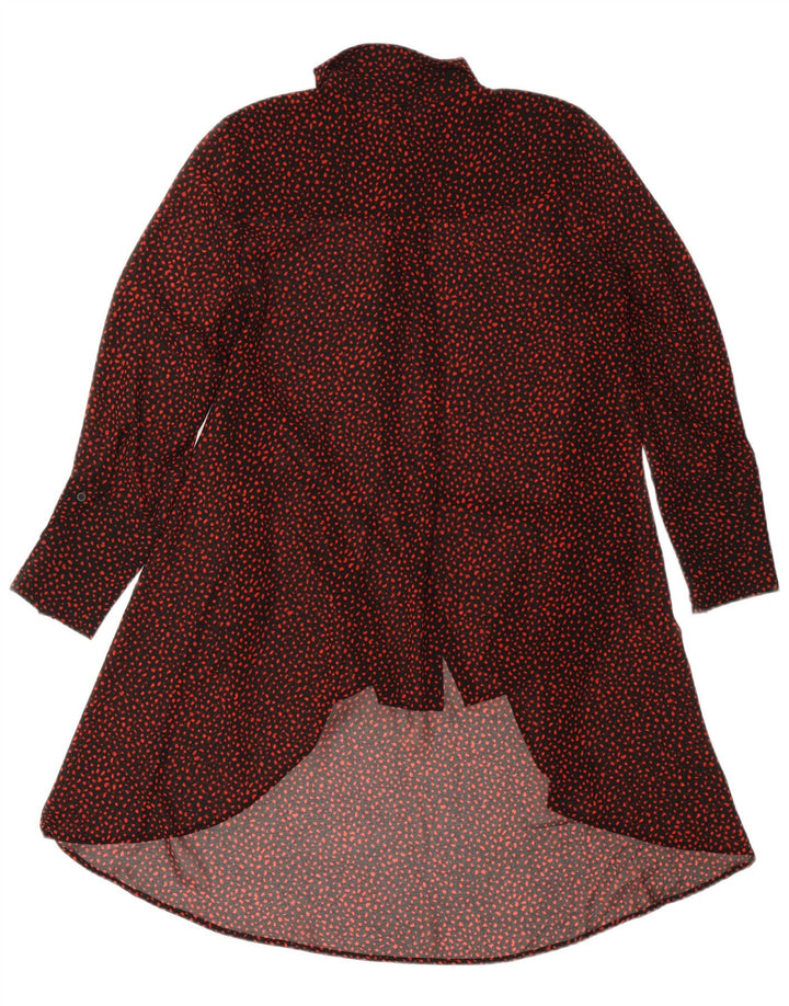 Γυναικείο μακρυμάνικο πουκάμισο MINT VELVET Φόρεμα UK 12 μέτριες μαύρες στίγματα