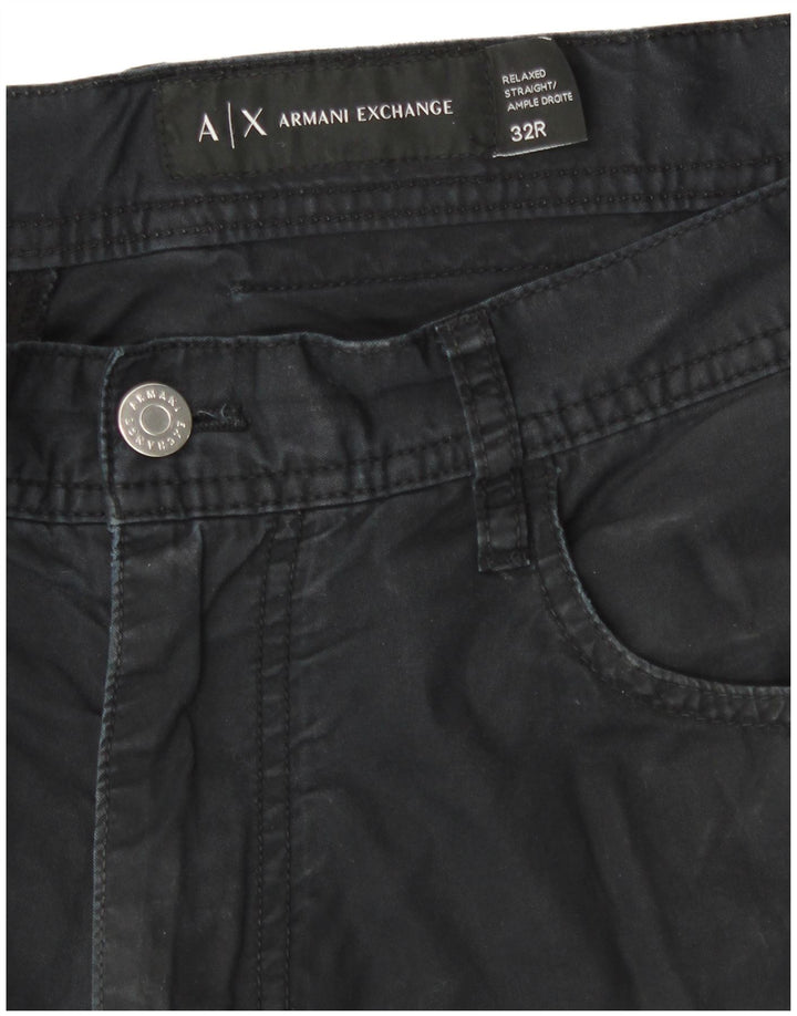 Armani Exchange Ανδρικό ίσιο casual παντελόνι W32 L30 Μαύρο βαμβακερό