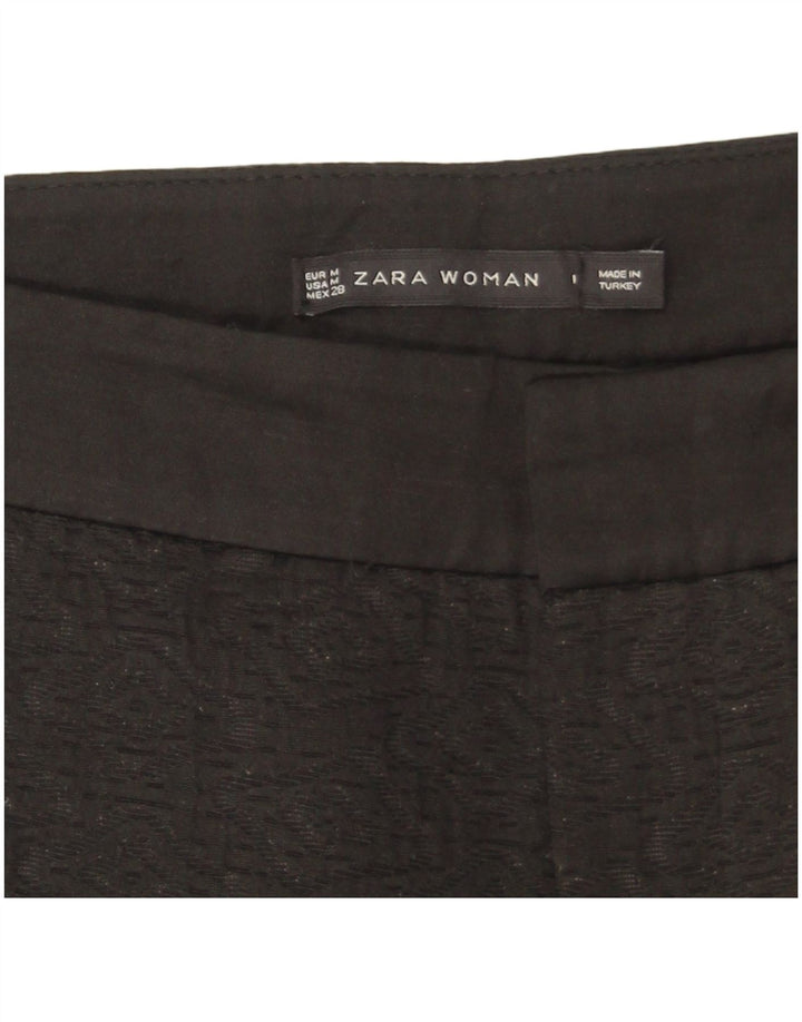 Zara Γυναικείο Slim παντελόνι Chino Medium W28 L27 Μαύρο γεωμετρικό πολυεστέρα