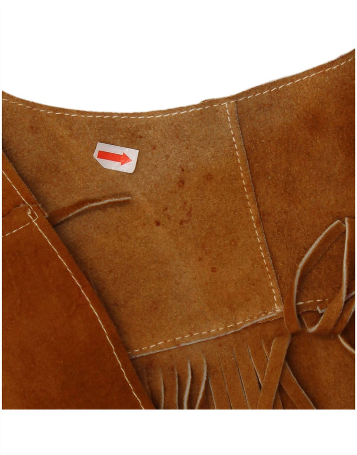 Γυναικείο σουέτ γιλέκο VINTAGE UK 10 Small Brown