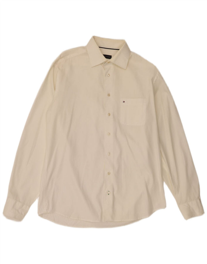 Ανδρικό πουκάμισο Tommy Hilfiger Size 39 15 1/2 Medium Off White Βαμβακερό