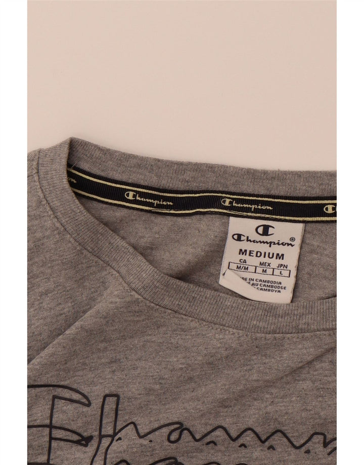 CHAMPION Mens Graphic T-Shirt Top Medium Grey Vintage Champion and Second-Hand Champion from Messina Hembry 