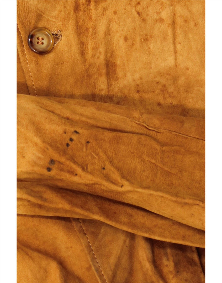 VINTAGE Mens Suede Bomber Jacket UK 38 Medium Brown Vintage Vintage and Second-Hand Vintage from Messina Hembry 