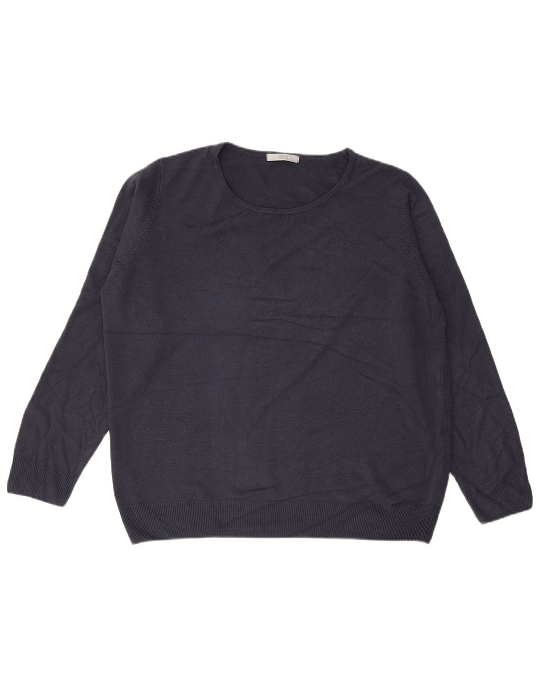 MARKS & SPENCER Γυναικείο πουλόβερ με λαιμό σκάφος UK 20 2XL Navy Blue