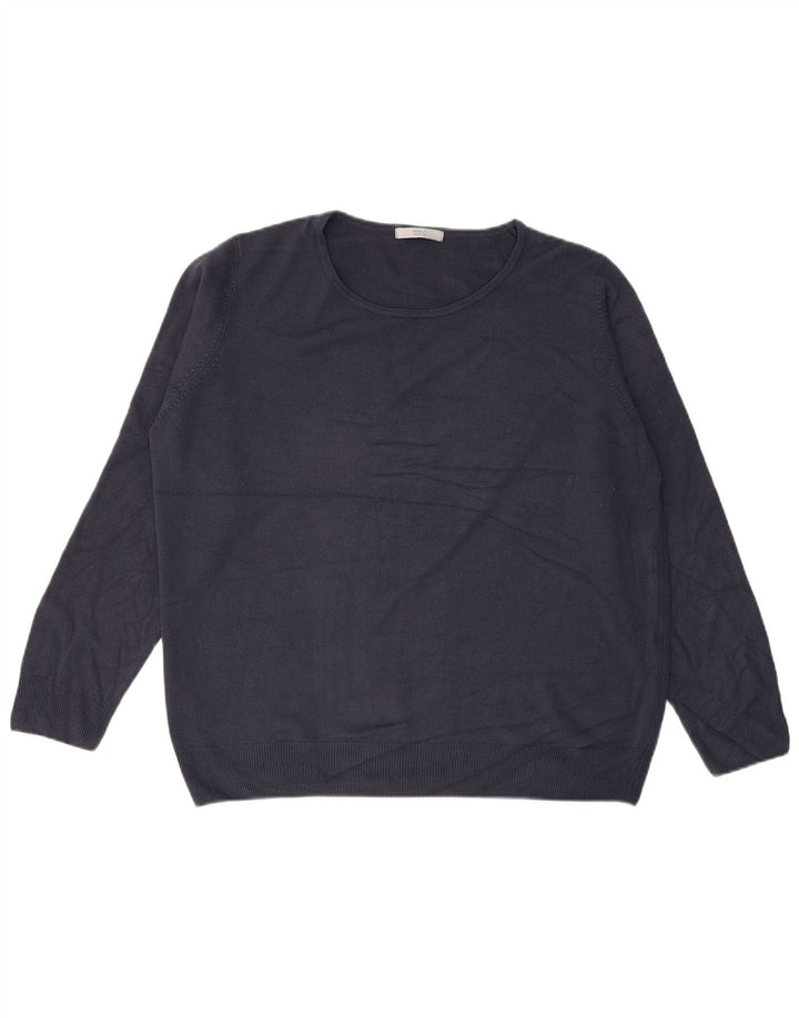 MARKS & SPENCER Γυναικείο πουλόβερ με λαιμό σκάφος UK 20 2XL Navy Blue