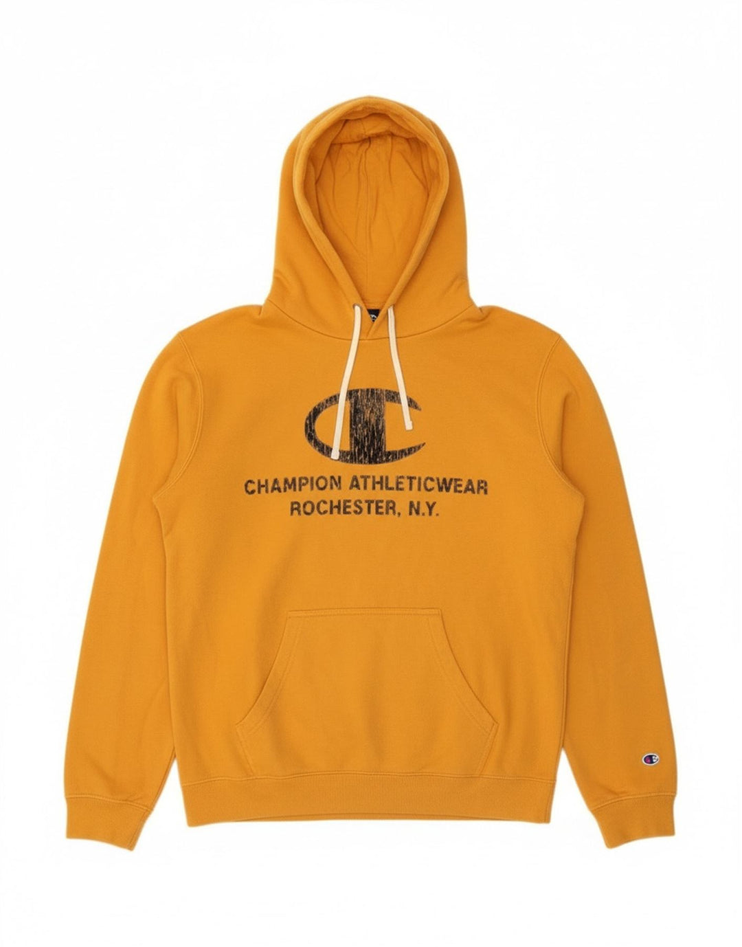Ανδρικό Champion Graphic Hoodie Jumper από μεσαίο κίτρινο βαμβάκι