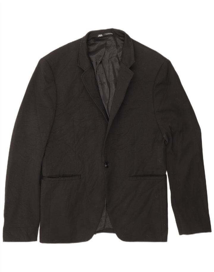 ZARA Ανδρικό σακάκι σακάκι με 1 κουμπί EU 48 Μεσαίο μαύρο πολυεστέρα