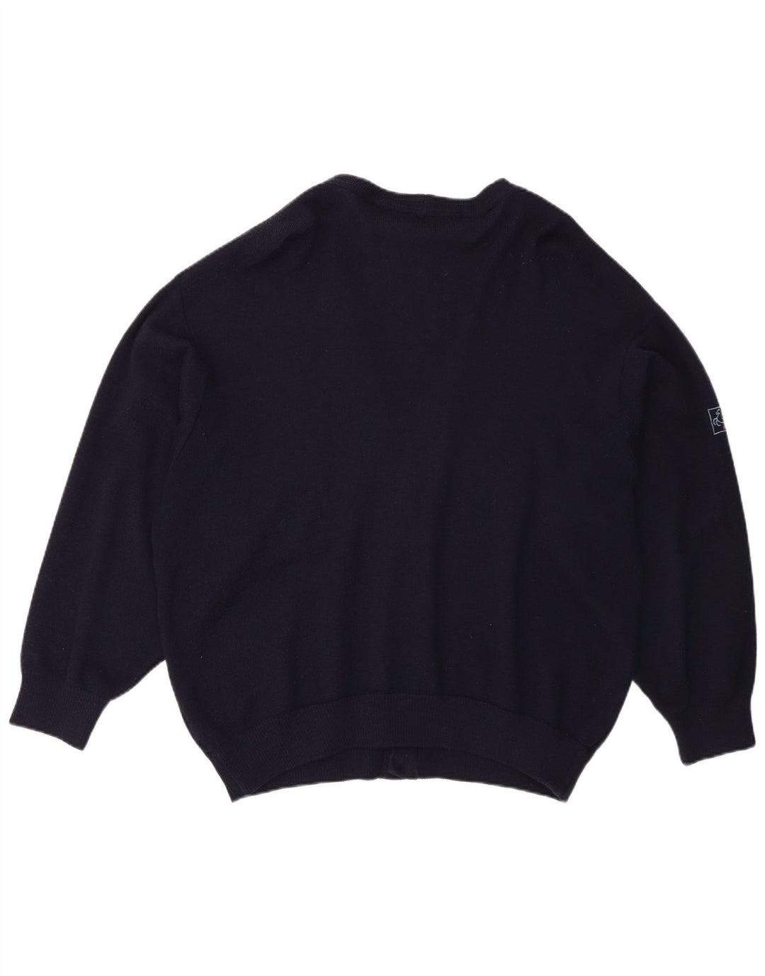 Milan Ανδρικό πουλόβερ ζακέτα EU 52 Large Navy Blue Virgin Wool